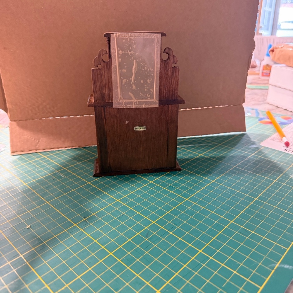 Victorian Dollhouse Miniature Mahogany Wooden Fireplace with Mirror. 1:12 scale - Picture 3 of 4